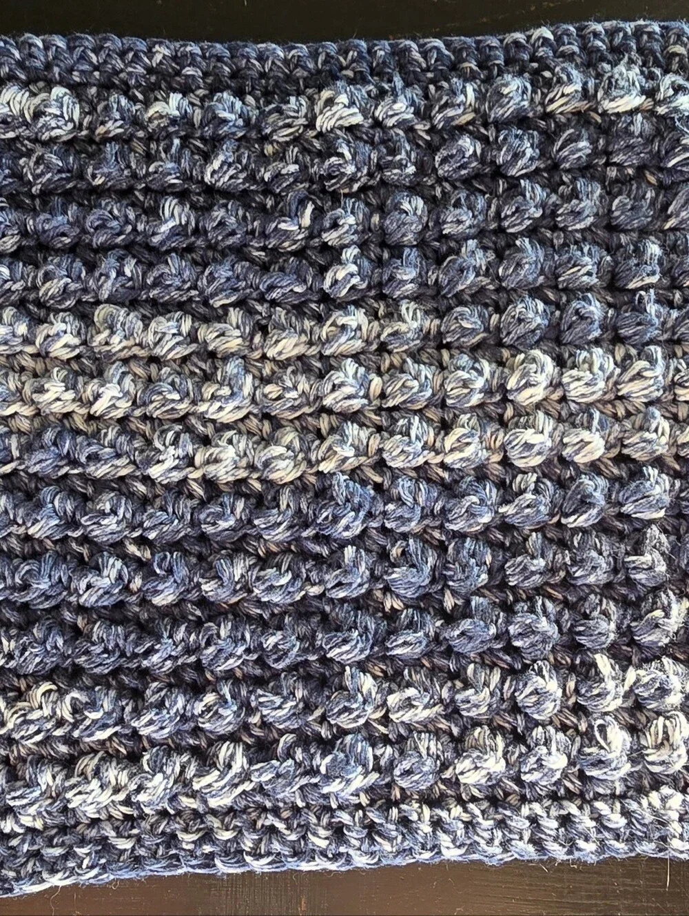 Handcrafted Textured Crochet Dishcloth Set 8x8 Eco-Friendly Cotton Blue Ombre
